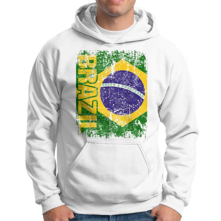 Brazil Brasil Flag Vintage Distressed Brazil Hoodie