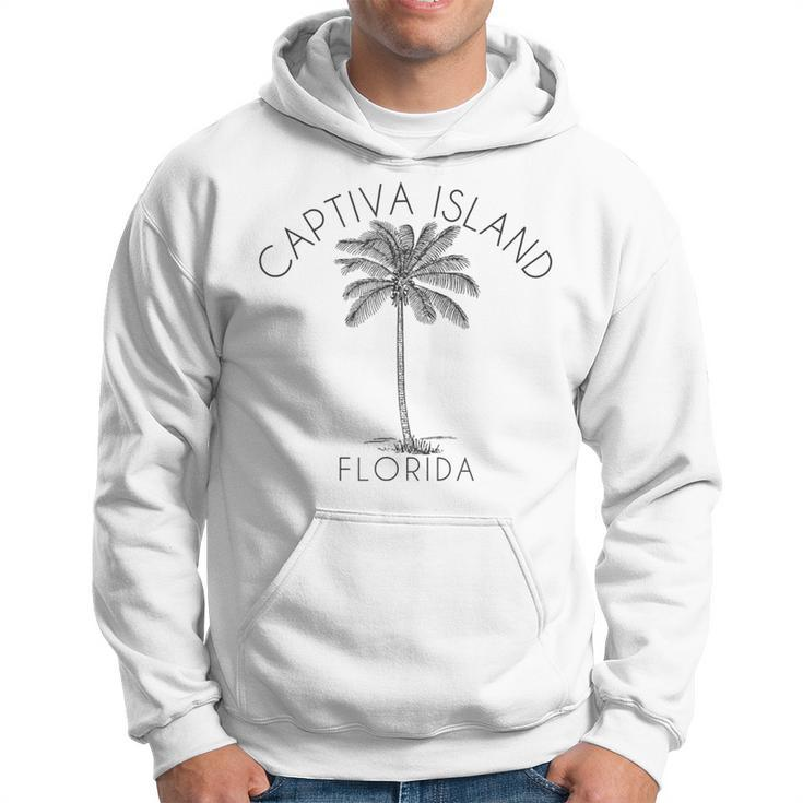 Captiva Island Beach  Palm Tree Illustration Hoodie