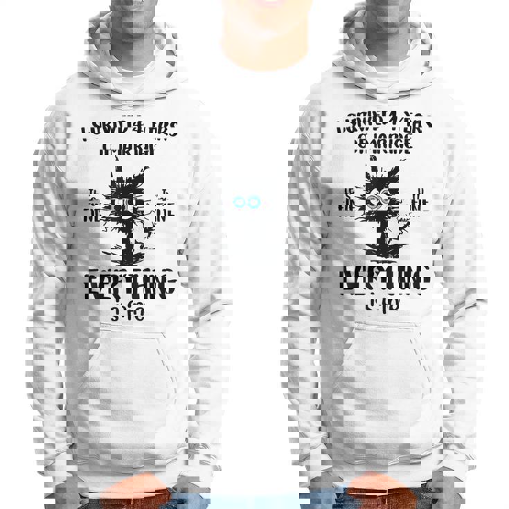 Cat I Survived 44 Years Of Marriage 44Th Wedding Anniversary Hoodie
