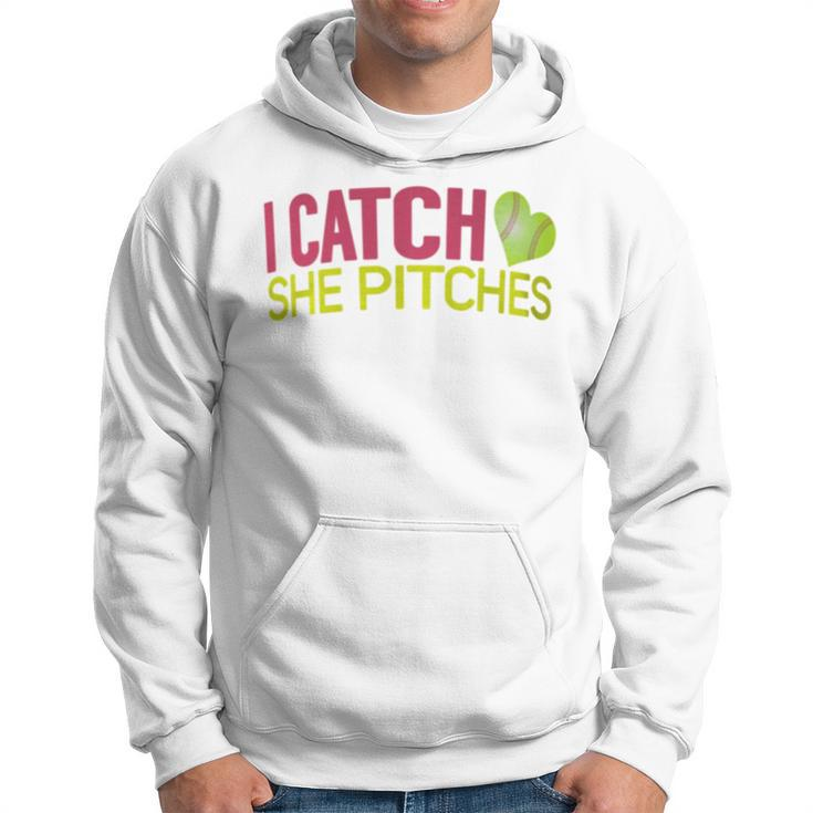 I Catch She Pitches Baseball T For Couples Hoodie