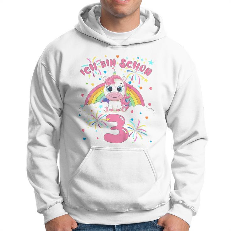 Children's Ich Bin Schon 3 Unicorn White Hoodie