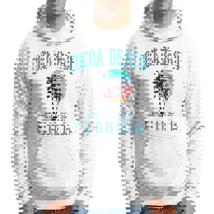 Cocoa Beach Florida Beach Retro Sunset Palm Trees Summer Hoodie