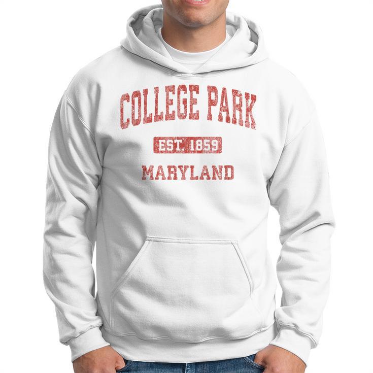 College Park Maryland Md Vintage Athletic Sports Hoodie