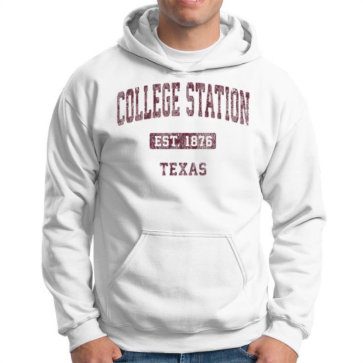 College Station Texas Tx Vintage Athletic Sports Hoodie