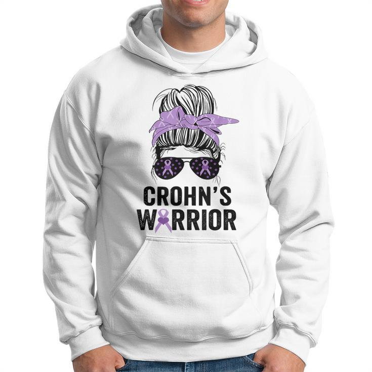 Crohn's Awareness Month Crohn's Warrior Purple Ribbon Womens Hoodie