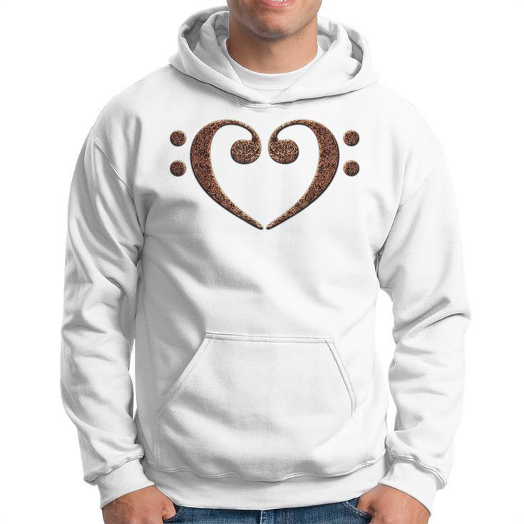 Double Bass Clef Heart Musical Notes Music Lover Bassist Hoodie