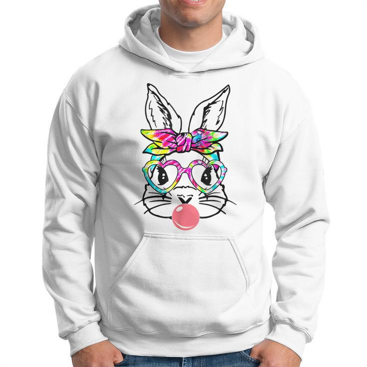 Easter Day Bunny With Bandana Heart Glasses Bubblegum Hoodie