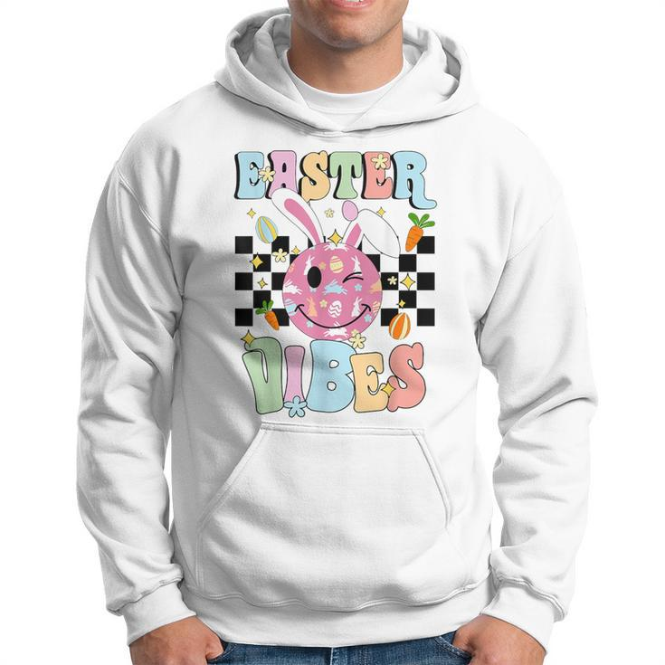Easter Vibes Smiles Happy Face Bunny Happy Easter Boys Girls Hoodie