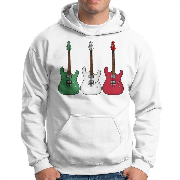 Electric Guitar Italian Flag Guitarist Musician Italy Hoodie