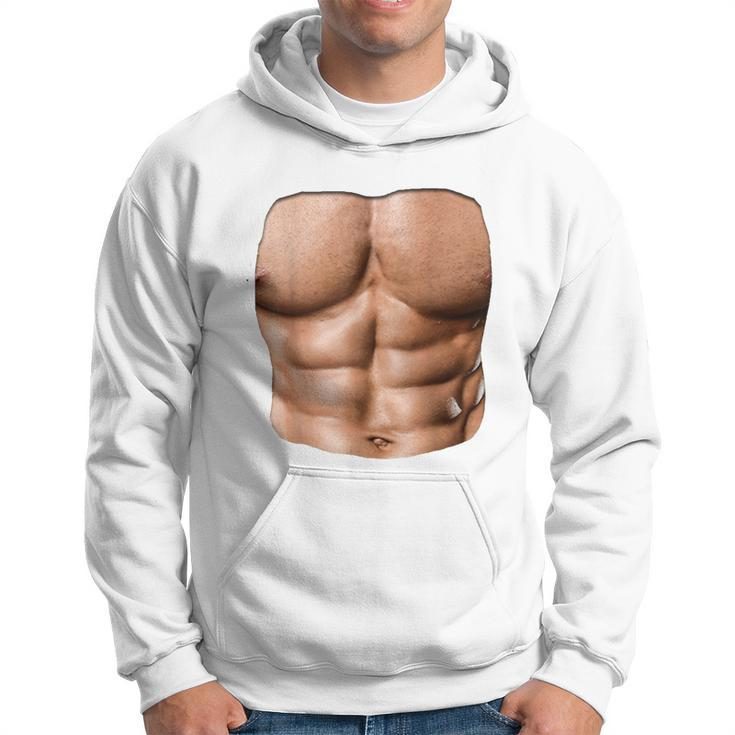 Fake Muscle Under Clothes Chest Six Pack Abs Hoodie