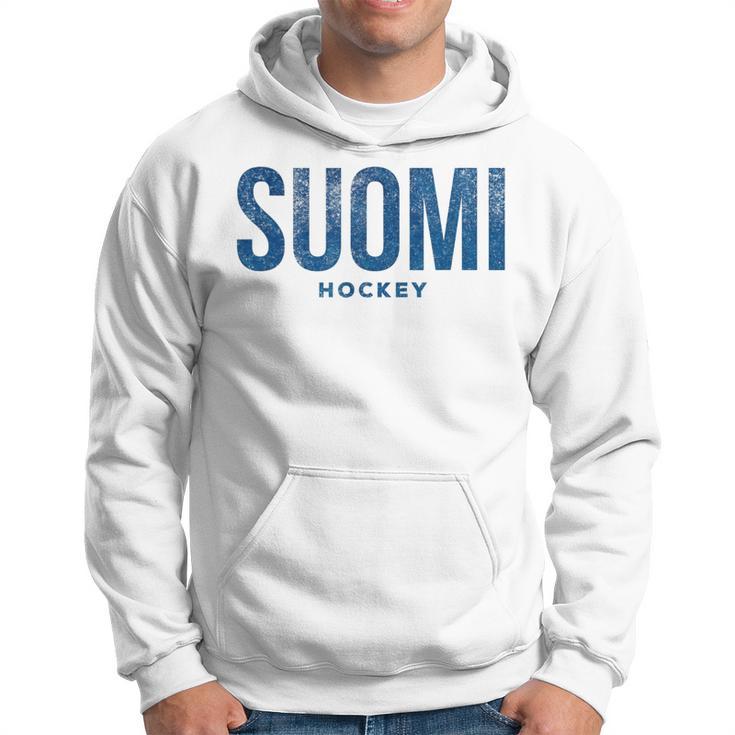 Finland Suomi Hockey Distressed Vintage Retro T Hoodie