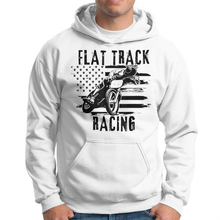 Flat Track Motorcycle Racing American Flag Speedway Dirt Hoodie