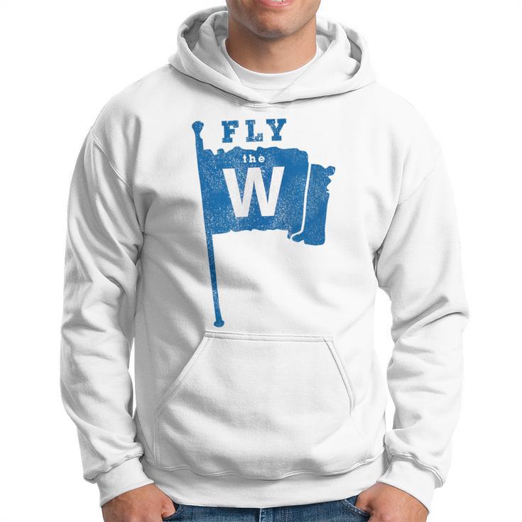 Fly The W Chicago Baseball Winning Flag Distressed T Hoodie