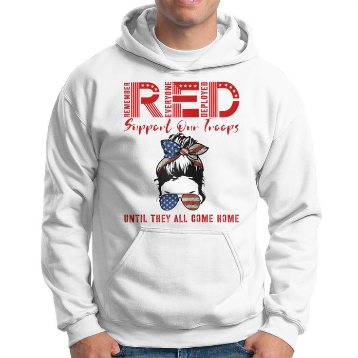 On Friday We Wear Red Friday Military Support Troops Us Flag Hoodie