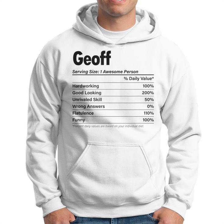 Geoff Nutrition Facts  Name Definition Graphic Hoodie