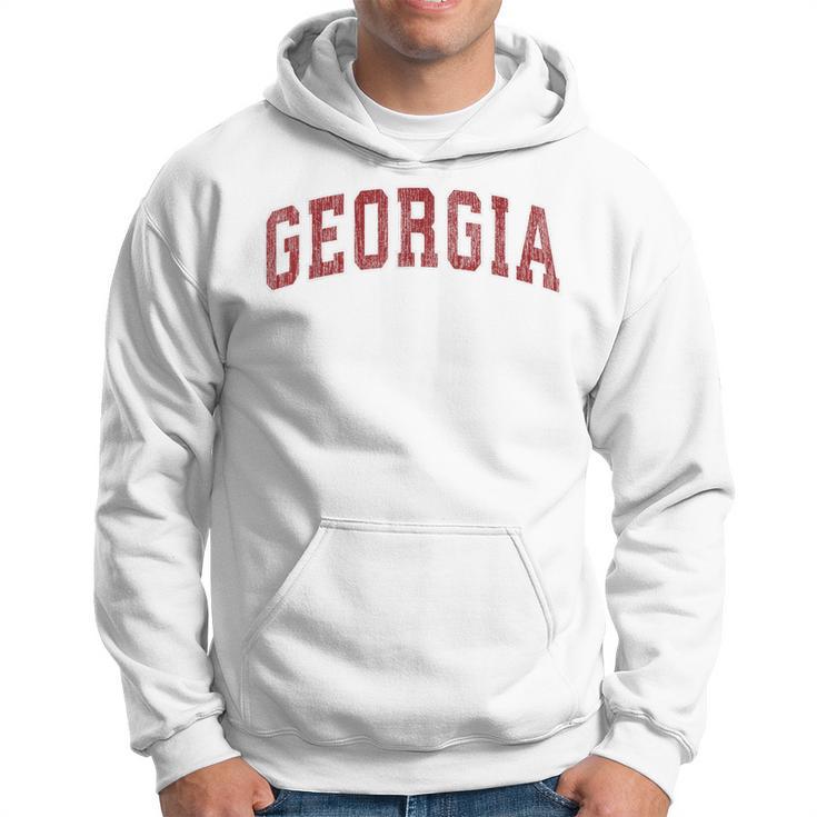 Georgia Ga Vintage Athletic Sports Red Style Hoodie