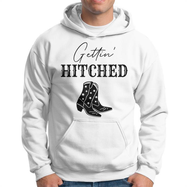 Getting Hitched Bride Western Bachelorette Party Hoodie