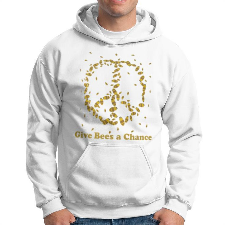 Give Bees A Chance Peace Sign Hoodie