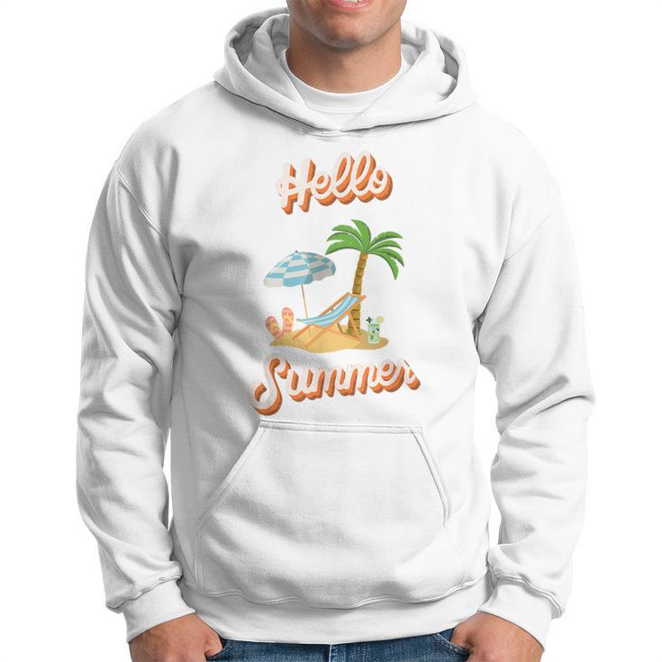 Hello Summer – Mit Sand Meer Sonnenschirm Und Palmenstimmung Kapuzenpullover