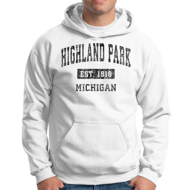 Highland Park Michigan Mi Vintage Sports Black Hoodie