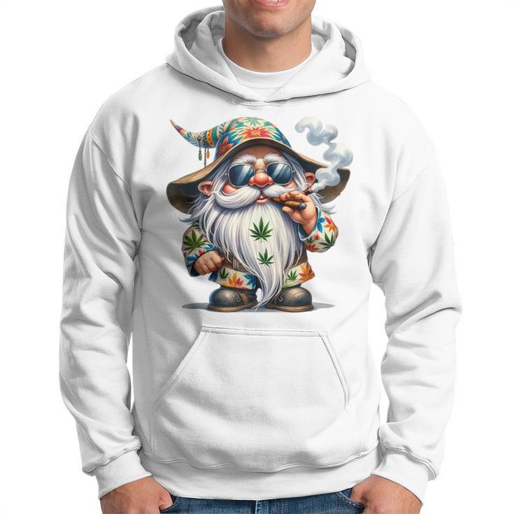 Hippie Gnome Smoking Weed Pot Leaf 420 Marijuana Cannabis Hoodie