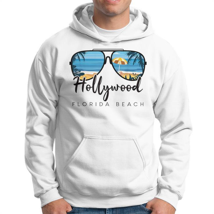 Hollywood Beach Florida Palm Tree Sunglasses Souvenir Hoodie