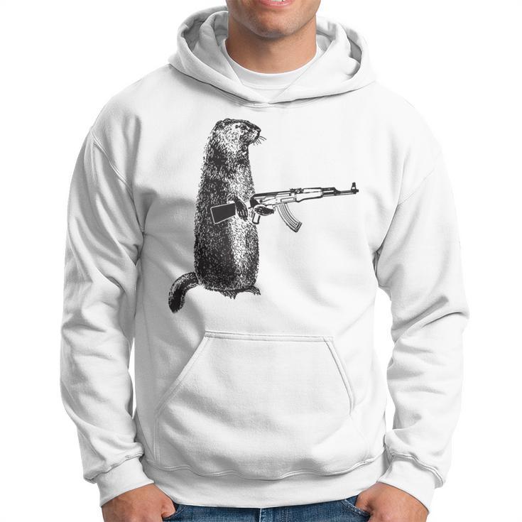 Hunting Woodchuck Ak-47 Gun Groundhog Hoodie