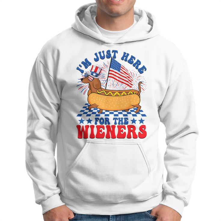 I'm Just Here For Wieners Dachshund Dog Hotdog 4Th Of July Hoodie