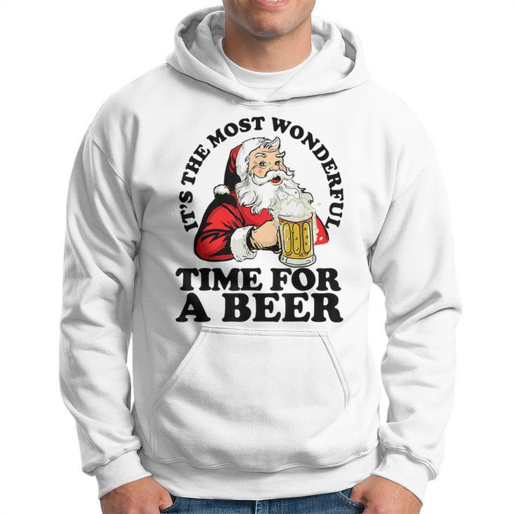 Its The Most Wonderful Time For A Beer Santa Christmas Hoodie