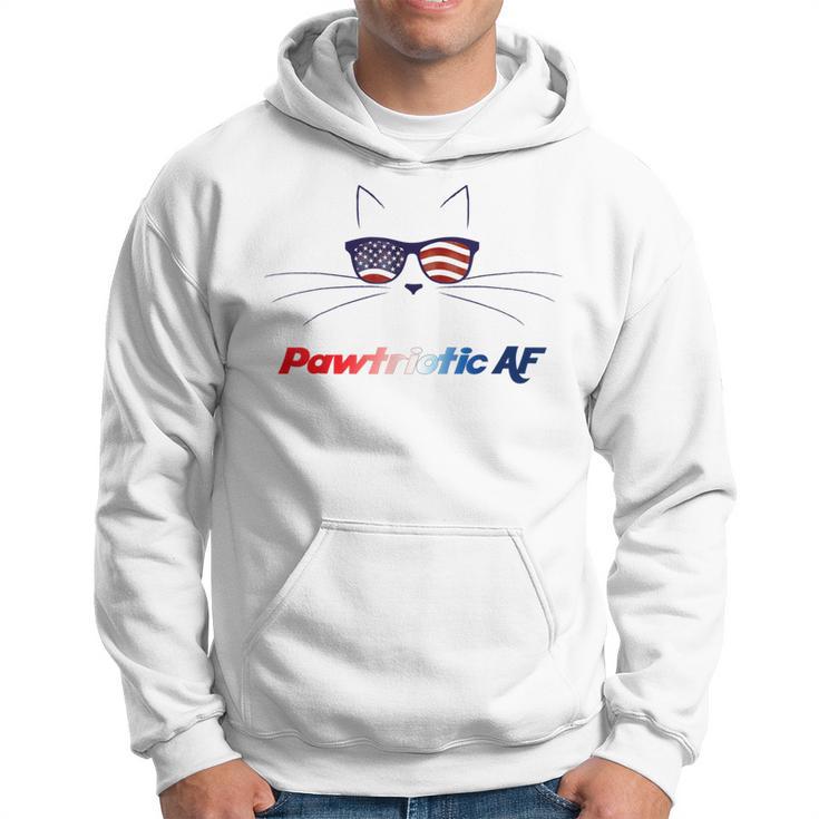 July 4Th American Cat Pawtriotic Af Patriotic Kitty Hoodie