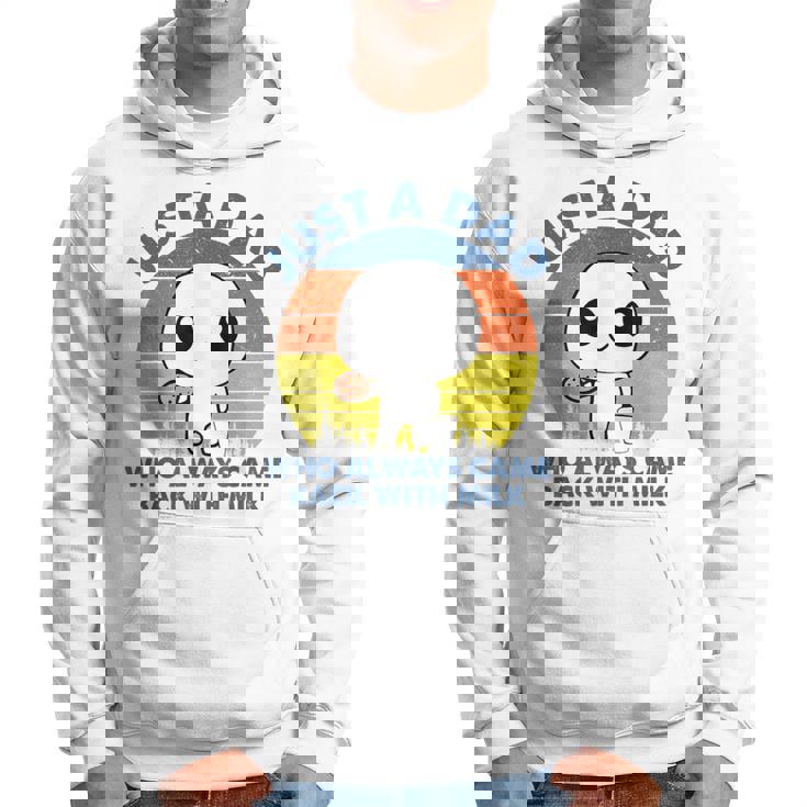 Just A Dad Who Always Came Back With Milk Retro Vintage Hoodie