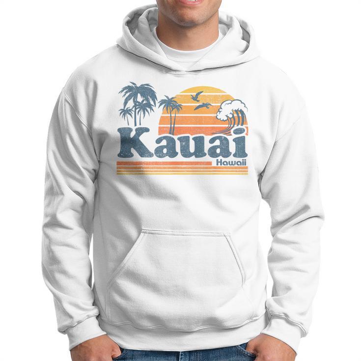 Kauai Hawaii Vintage Beach Summer Surfing 70S Retro Hawaiian Hoodie