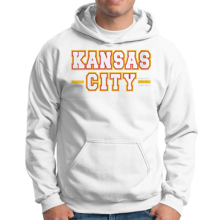 Kc Red Yellow Kansas City Red Striped Retro Kc Fan Local Hoodie