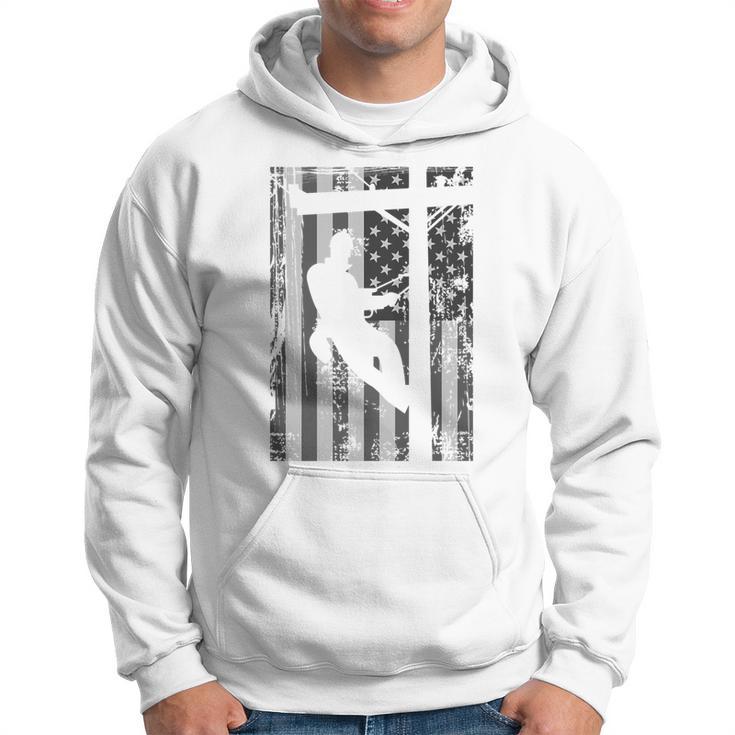 Lineman American Flag Electric Cable Lineman Hoodie