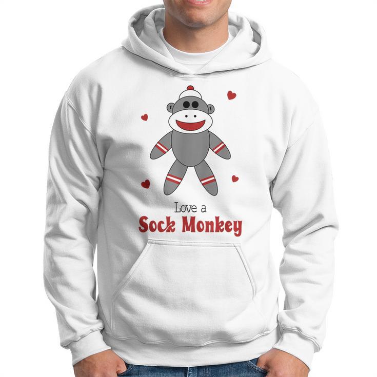 Love A Sock Monkey Retro Stuffed Toy Hoodie