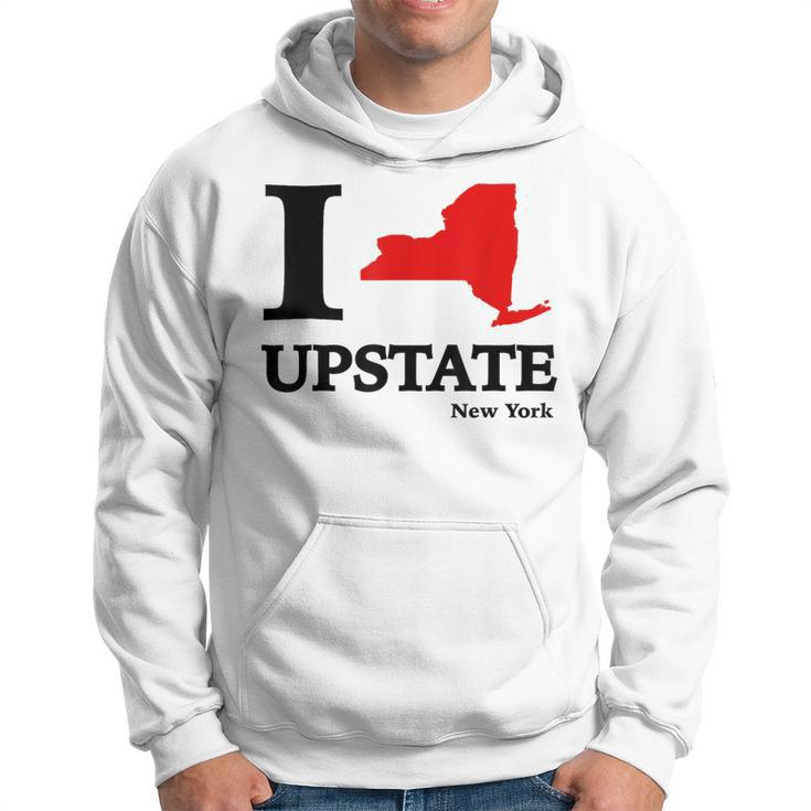 I Love Upstate Ny New York Heart Map Hoodie