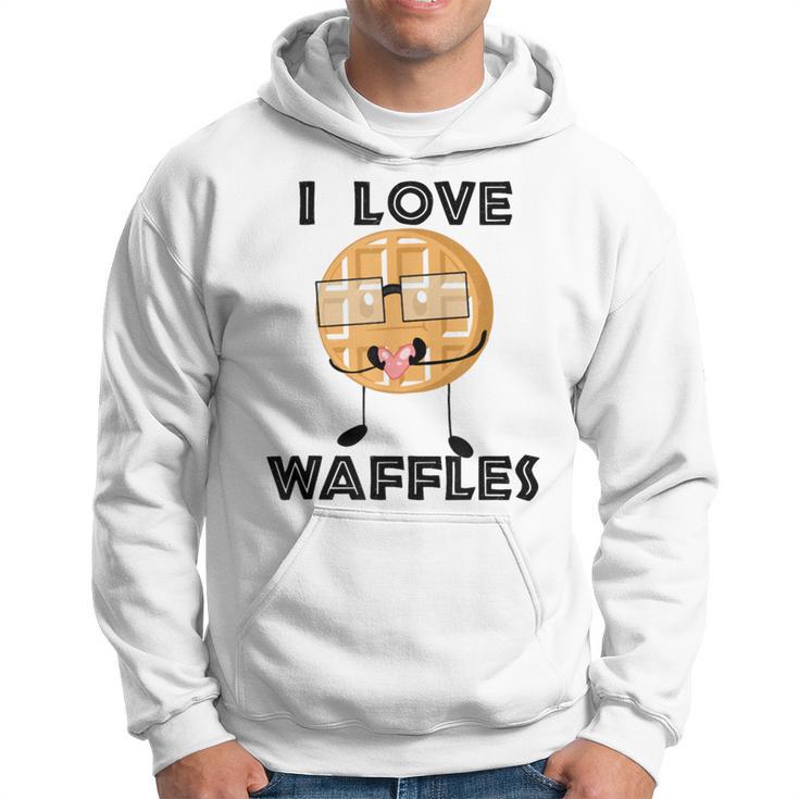 I Love Waffles Waffle Love Pun Hoodie - Monsterry
