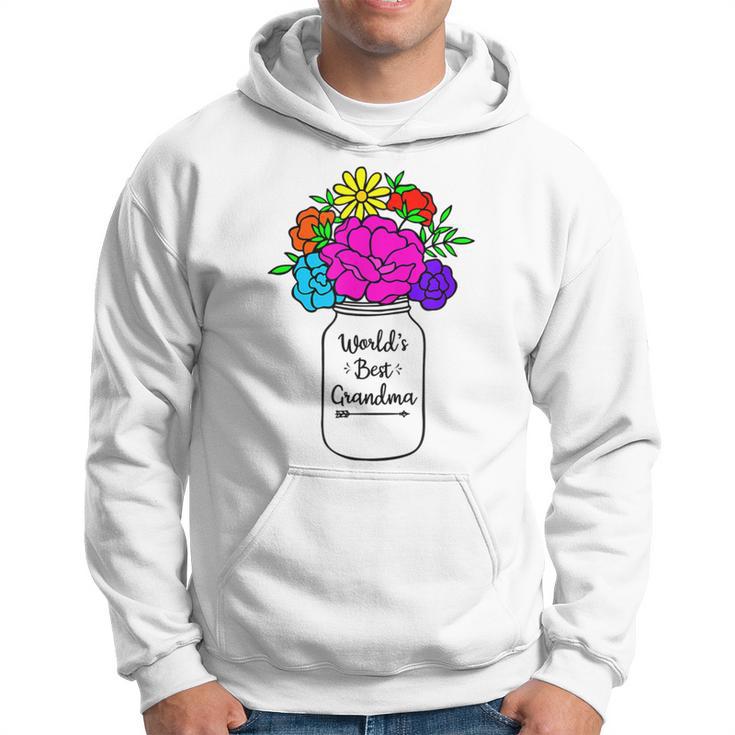 Mason Jar Colorful Flowers Bouquet Hoodie