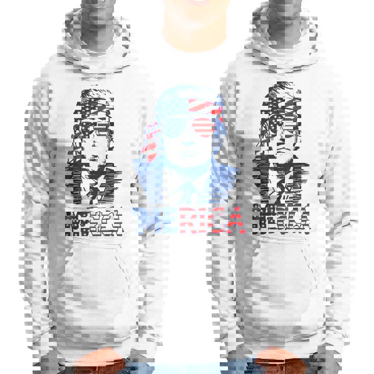 'Merica Trump Happy 4Th Of July Trump American Flag Hoodie