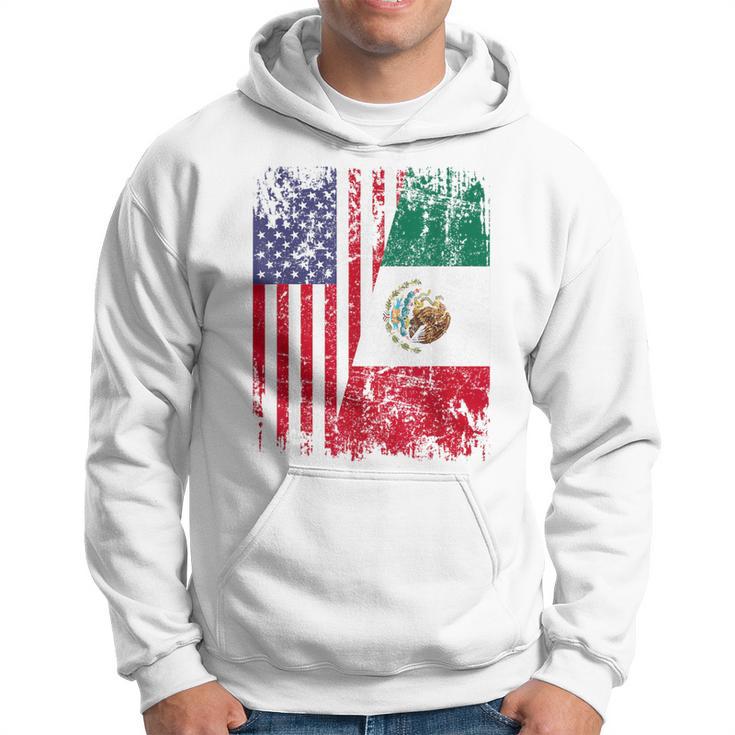 Mexican Roots Half American Flag Mexico Hoodie