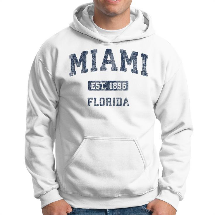 Miami Florida Fl Vintage Athletic Sports Hoodie
