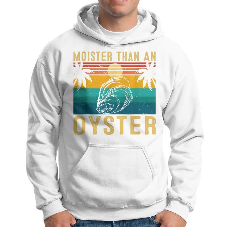 Moister Than An Oyster Retro Sunset For Oyster Lovers Hoodie