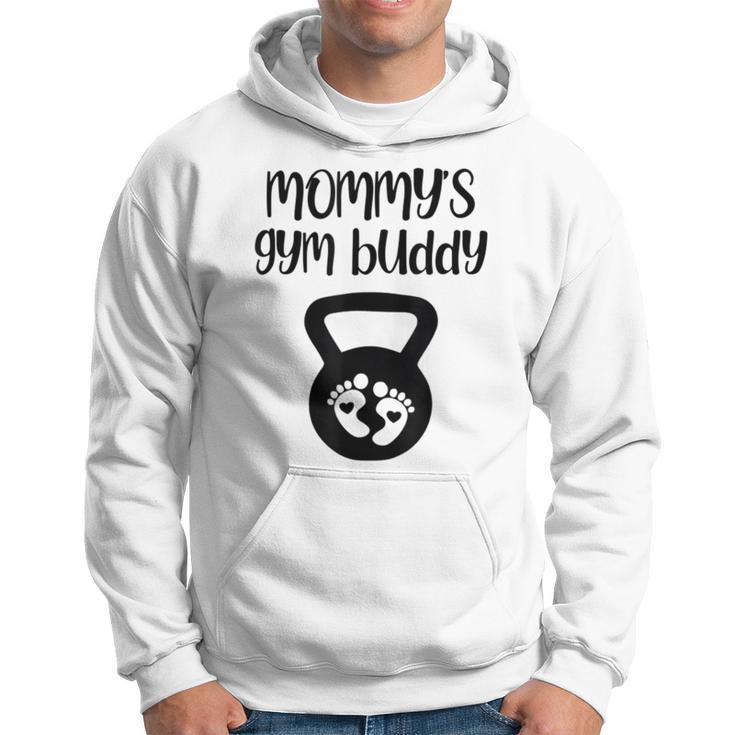 Mommy's Gym Buddy Pregnant Kettlebell Lifting Bodybuilding Hoodie