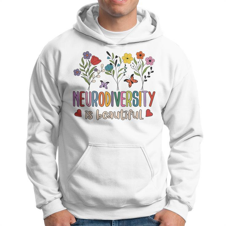 Neurodiversity Is Beautiful Autism Awareness Flowers Vintage Hoodie