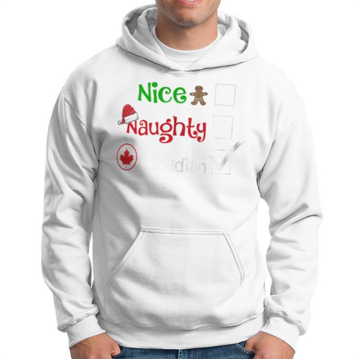 Nice Naughty Canadian Canada Santa Christmas Pyjama Pjs Hoodie