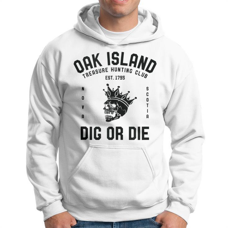 Oak Island Treasure Hunting Club Vintage Skull And Crown Mys Hoodie