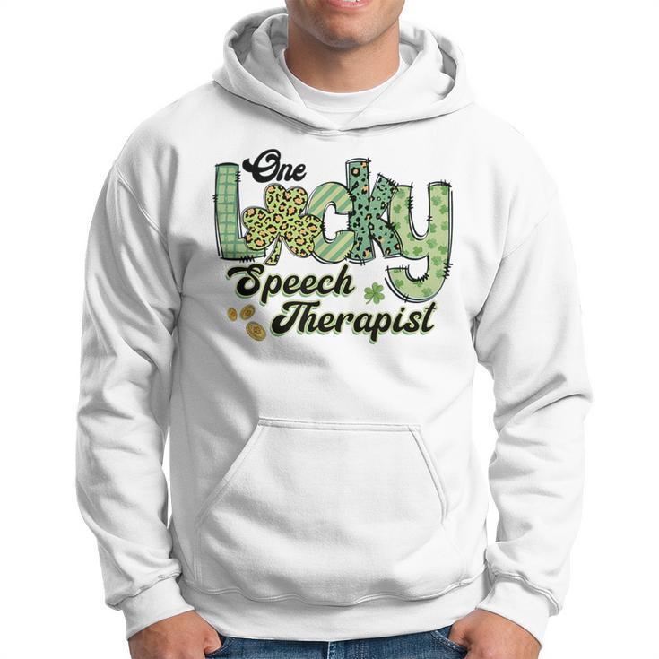 One Lucky Speech Therapist St Patrick Language Pathology Slp Hoodie