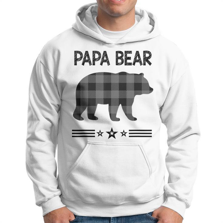 Papa-Bär In Schwarz-Weiß Kariertem Bär Kapuzenpullover