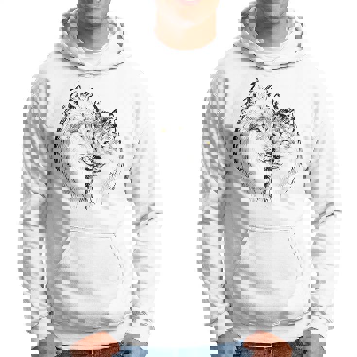 Pareja De Lobos Con Ojos Luminosos Dibujos Regalo Sudadera