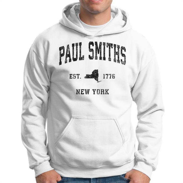 Paul Smiths New York Ny Vintage Athletic Black Sports Hoodie